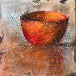 Stillleben-Schale_40x40_Mixed Media (Gipshaftputz, Sumpfkalk, Acrylfarbe)